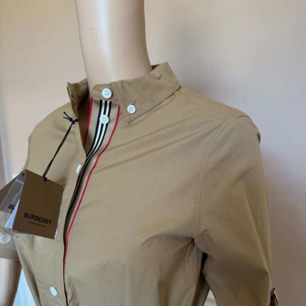 Burberry Giovanna Women’s Camel shirt  Dress 6 Euro) 8080960 NWT - Picture 3 of 12